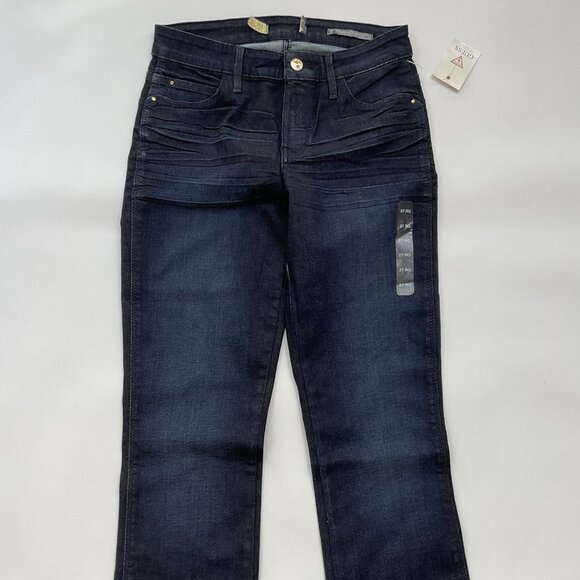 Guess Women’s Curve X Mid Rise Boot Cut Jeans In Dark Indigo Denim Size 27 - Picture 4 of 14